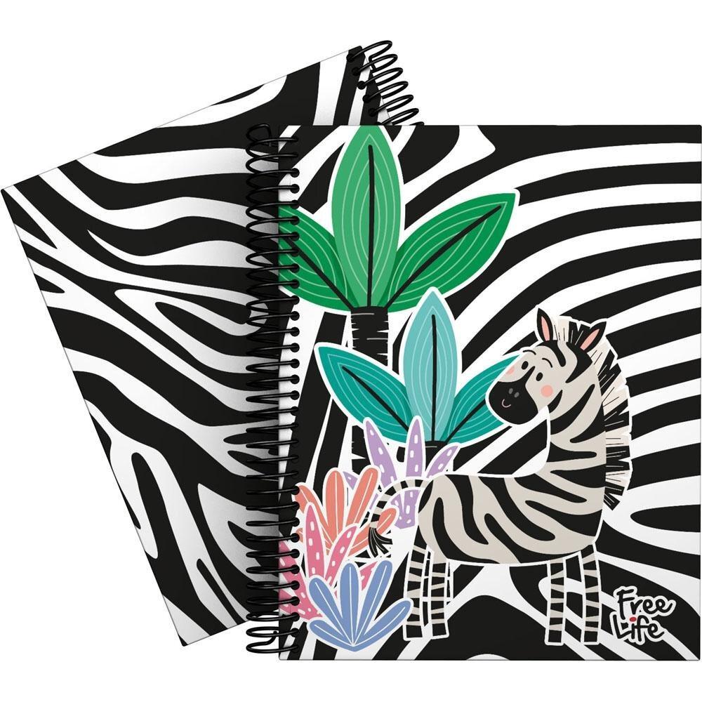 CUADERNO A5 TAPA DURA 100 HOJAS 5 COLORES FREE LIFE ZEBRA