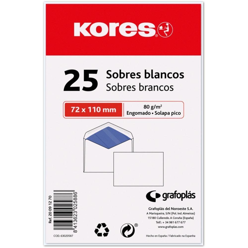 SOBRE BLANCO TARJETA DE VISITA 25 UDS