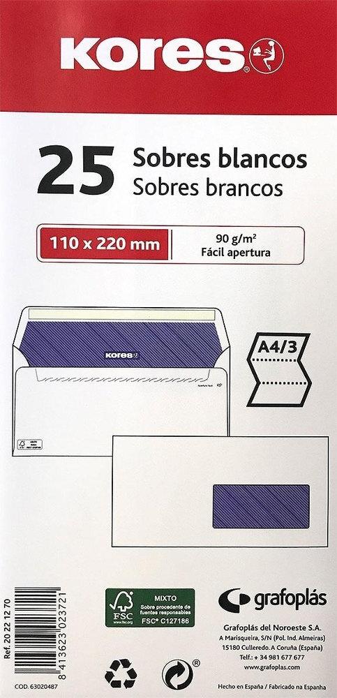 SOBRE BLANCO BASICO 110x220 25 UDS