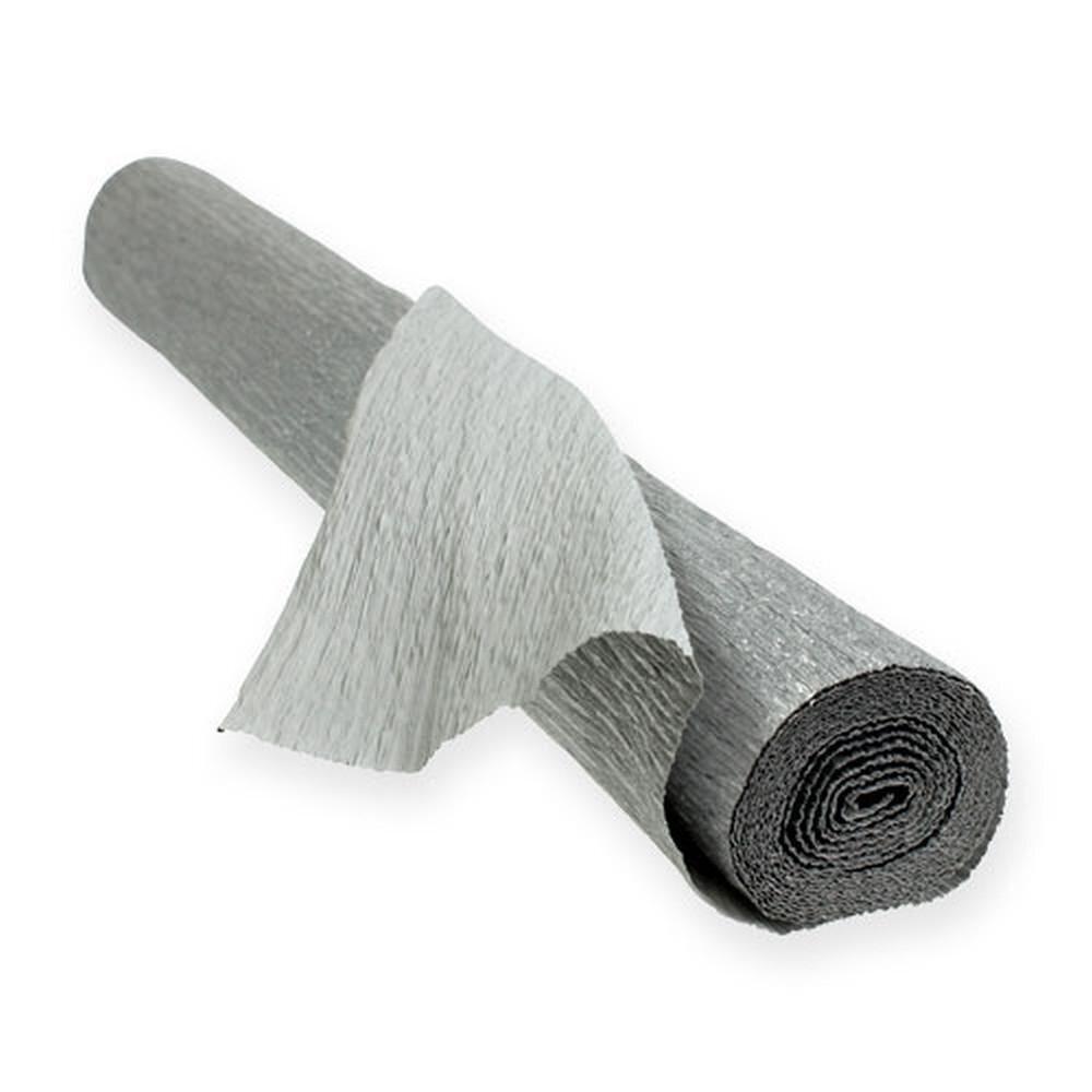 PAPEL CRESPON 0,5X2,5M PLATA METALIZADO