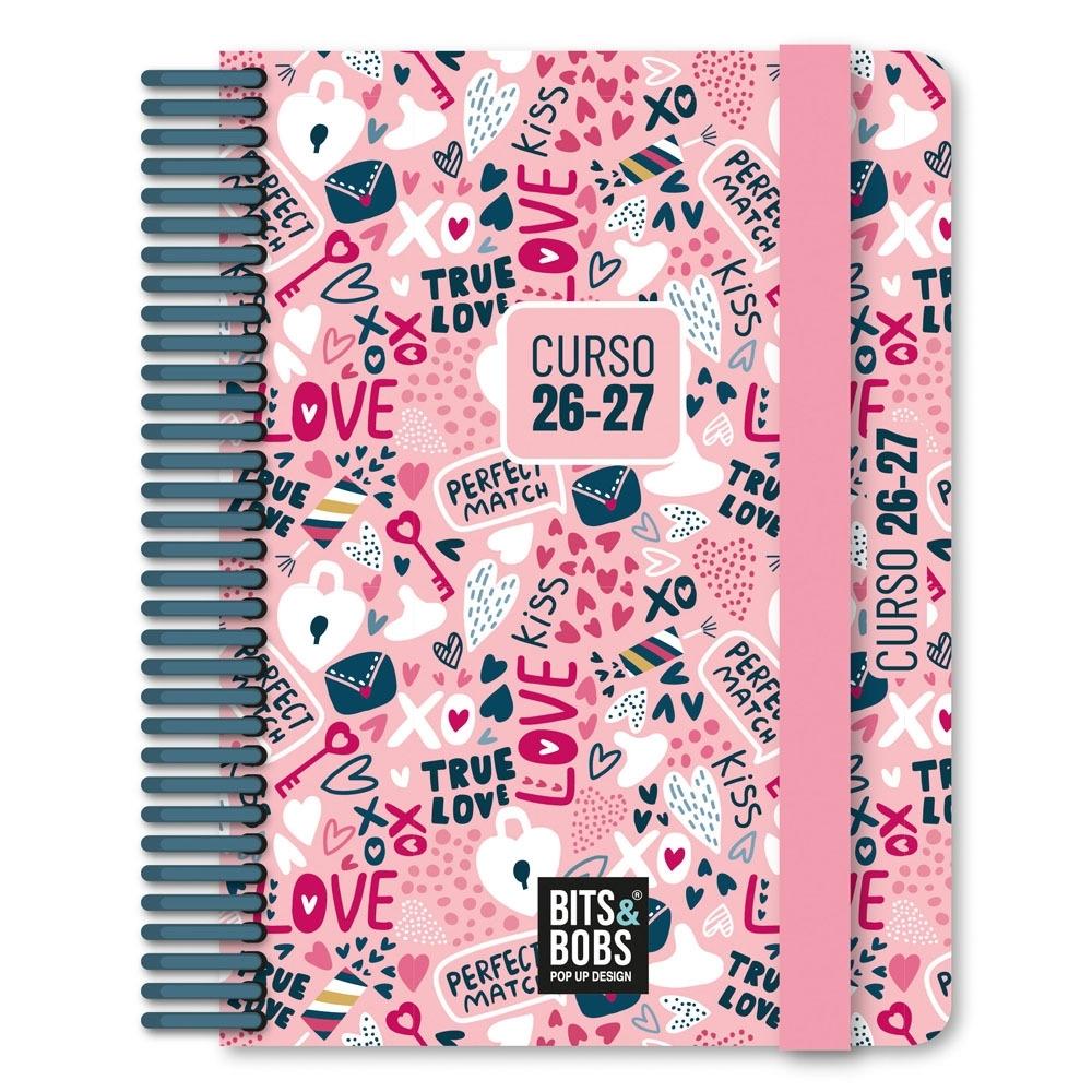 (26) AGENDA ESCOLAR 2026-2027 GRAFOPLAS A6 DP FORRADA TRUE LOVE