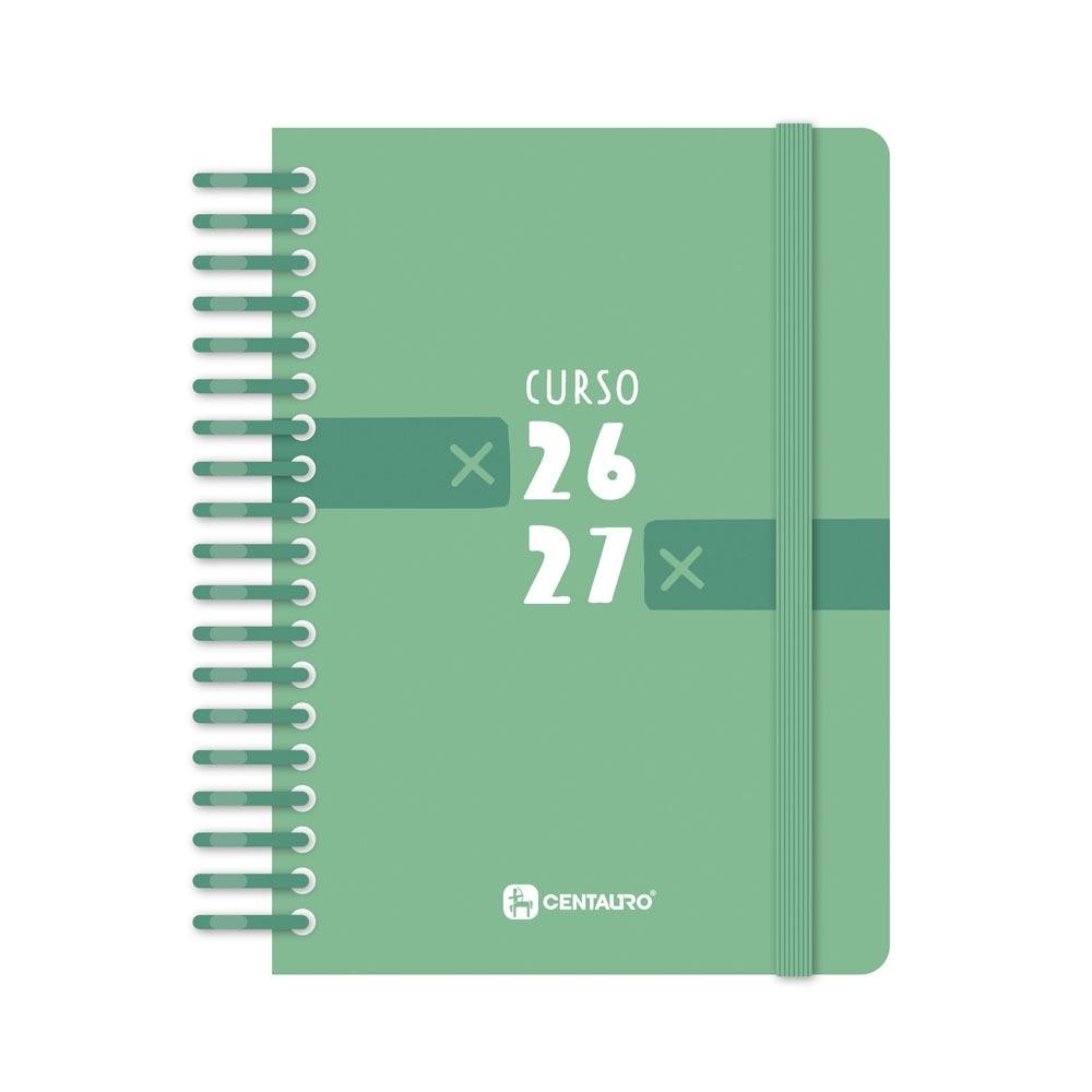 (26) AGENDA ESCOLAR 2026-2027 GRAFOPLAS FORRADA A6 DP CENTAURO VERDE
