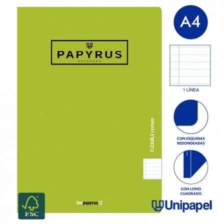 LIBRETA GRAPADA PP PAPYRUS A4 48H LINEA HZTAL COLOR SURTIDO