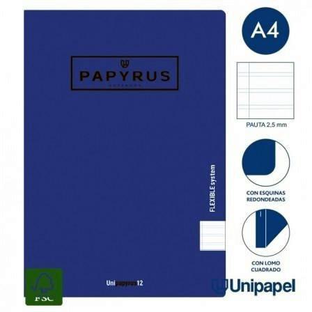 LIBRETA GRAPADA PP PAPYRUS A4 48H PAUTA 2,5 COLOR SURTIDO