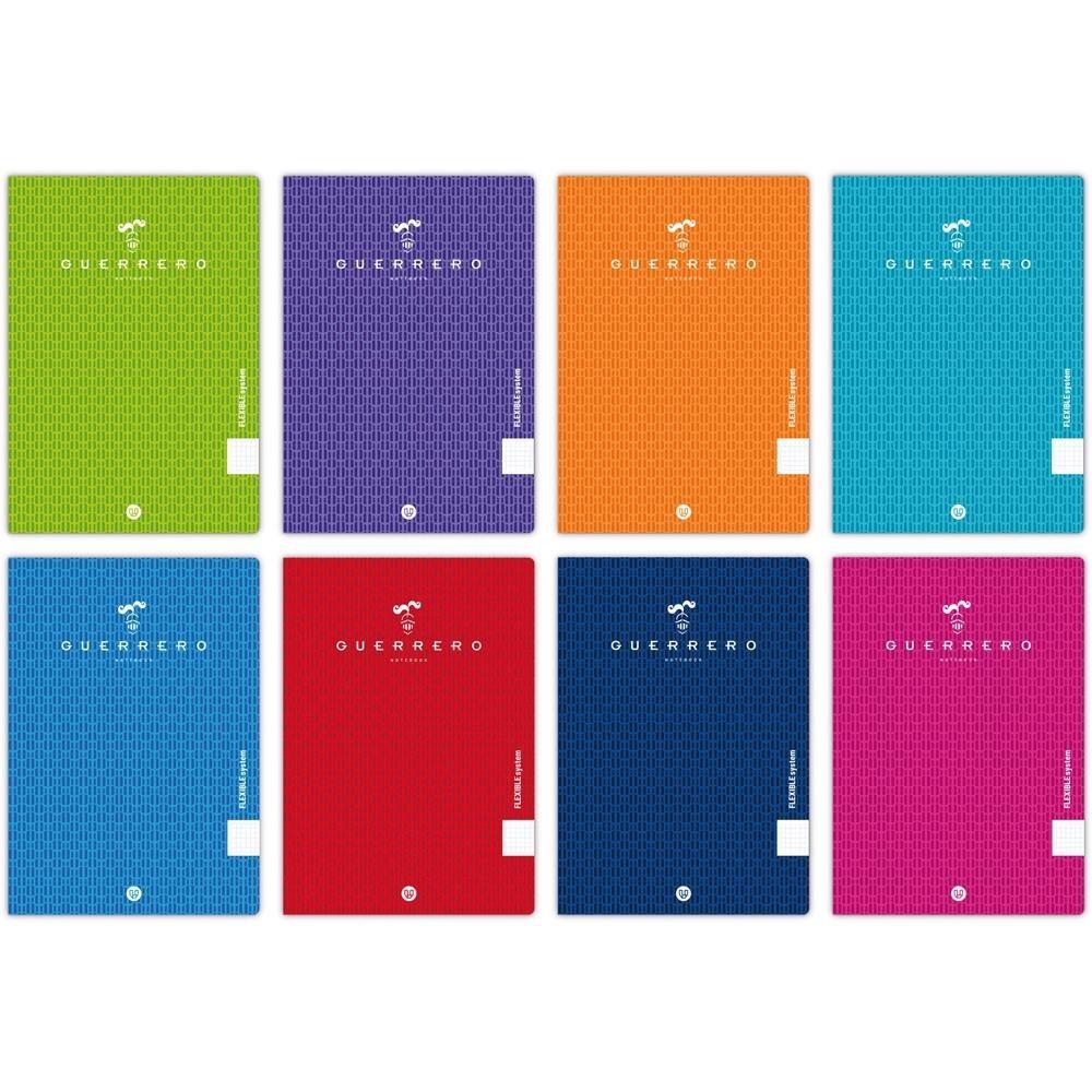 LIBRETA TAPA PLASTICO RAYADO CUADRICULA 4X4 (DIFERENTES MODELOS)
