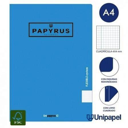 LIBRETA GRAPADA PP PAPYRUS A4 48H 4X4 AZUL