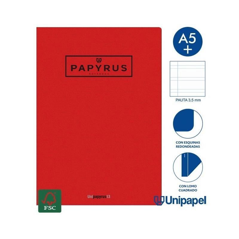 LIBRETA GRAPADA GOFRADA PAPYRUS A5 48H PAUTA 3,5 COLOR SURTIDO