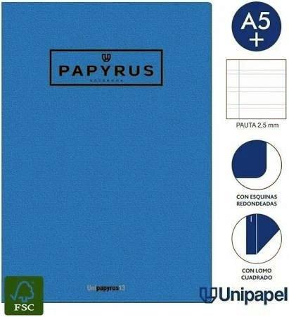 LIBRETA GRAPADA GOFRADA PAPYRUS A5 48H PAUTA 2,5 COLOR SURTIDO