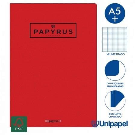 LIBRETA GRAPADA GOFRADA PAPYRUS A5 48H MILIMETRADO COLOR SURTIDO