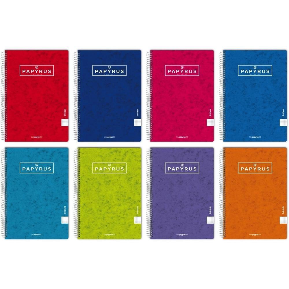 CUADERNO TAPA DURA PAPYRUS FOLIO 80H PAUTA 3,5 COLOR SURTIDO