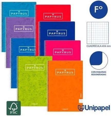 CUADERNO TAPA DURA PAPYRUS FOLIO 80H 4X4 COLOR SURTIDO