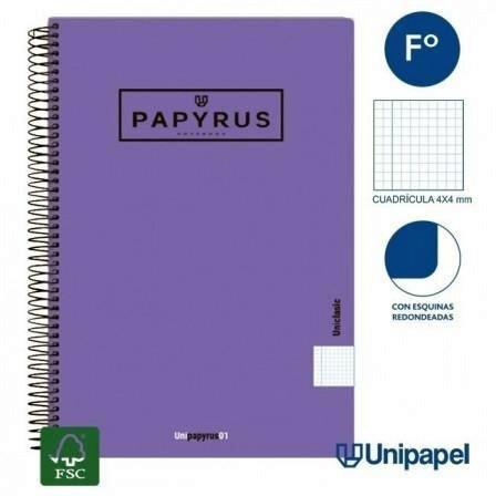 CUADERNO TAPA BLANDA PAPYRUS FOLIO 80H 4X4 VIOLETA