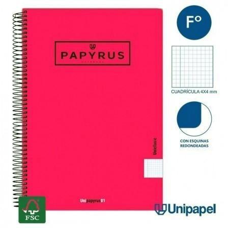 CUADERNO TAPA BLANDA PAPYRUS FOLIO 80H 4X4 FUCSIA