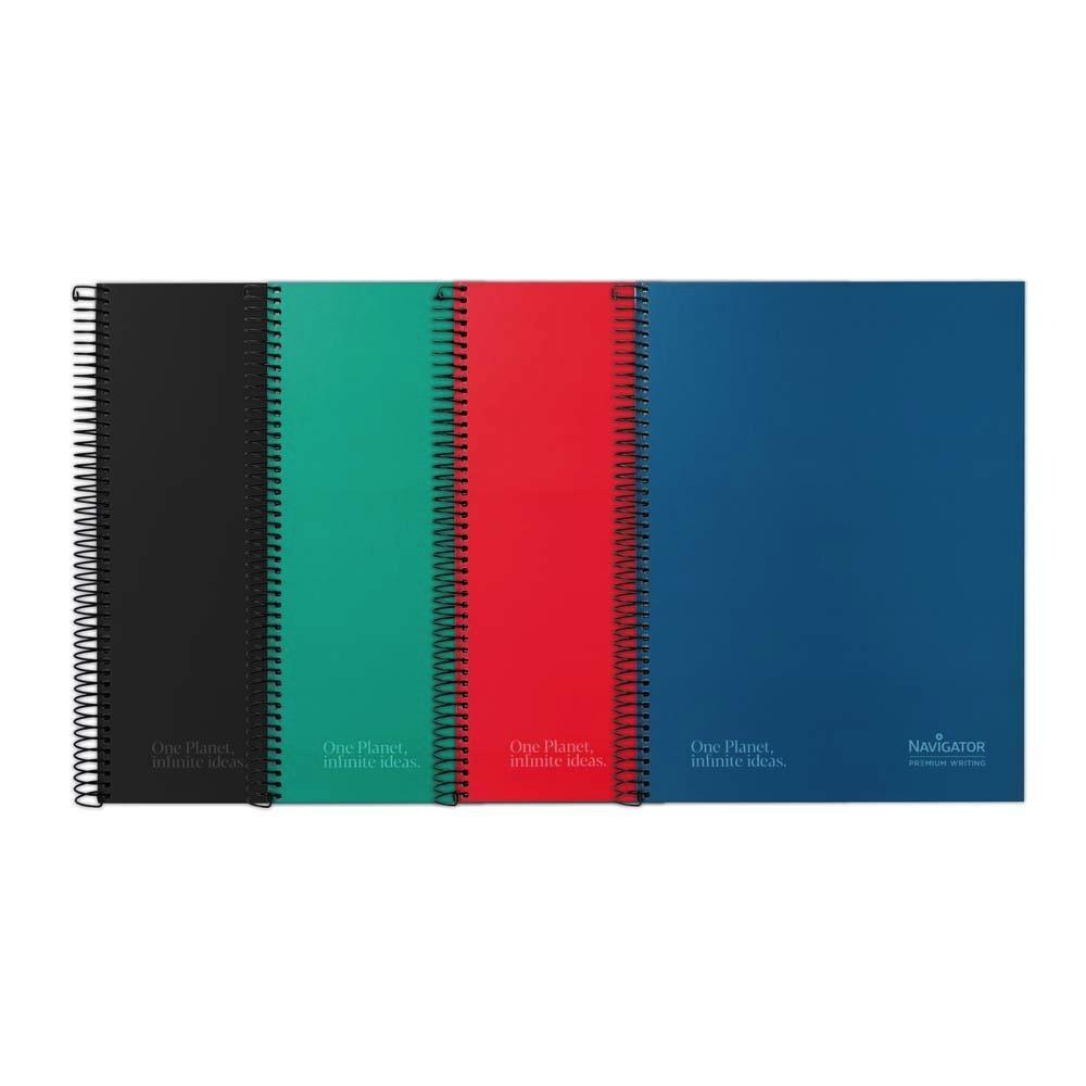 CUADERNO NAVIGATOR TAPA EXTRADURA 5X5 120 HOJAS TAMAÑO FOLIO 80GR COLORES VIVOS