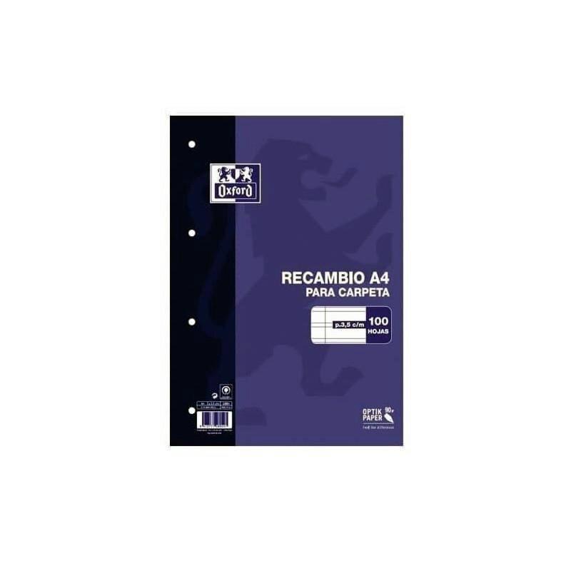 VAC26 (25) RECAMBIO OXFORD TAPA BLANDA TAMAÑO A-4 100 HOJAS PAUTA 3,5
