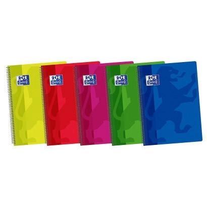 CUADERNO OXFORD FOLIO TAPA PLÁSTICO 80H CUADRICULA 4X4