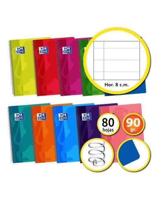 CUADERNOS OXFORD TAPA PLÁSTICO TAMAÑO FOLIO 80 HOJAS RAYADO 1 LINEA