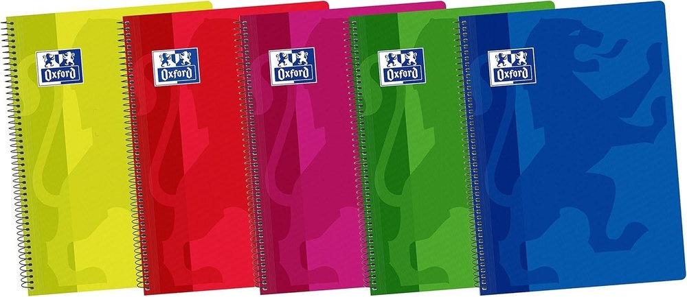 CUADERNOS OXFORD TAPA PLÁSTICO TAMAÑO FOLIO 80 HOJAS PAUTA 2,5mm