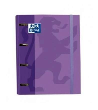 CARPETA ANILLA CON RECAMBIO OXFORD TAPA EXTRADURA TAMAÑO A-4+ 100 HOJAS 5X5 90GRS MALVA