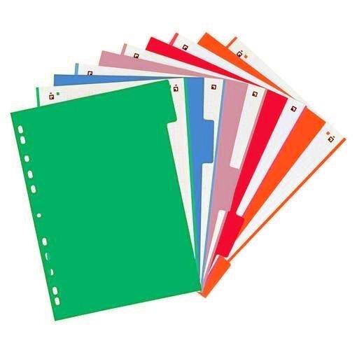 VAC26 (25) SEPARADORES OXFORD CARTULINA STRONGLINE A4 5 POSICIONES - 5 COLORES PASTEL