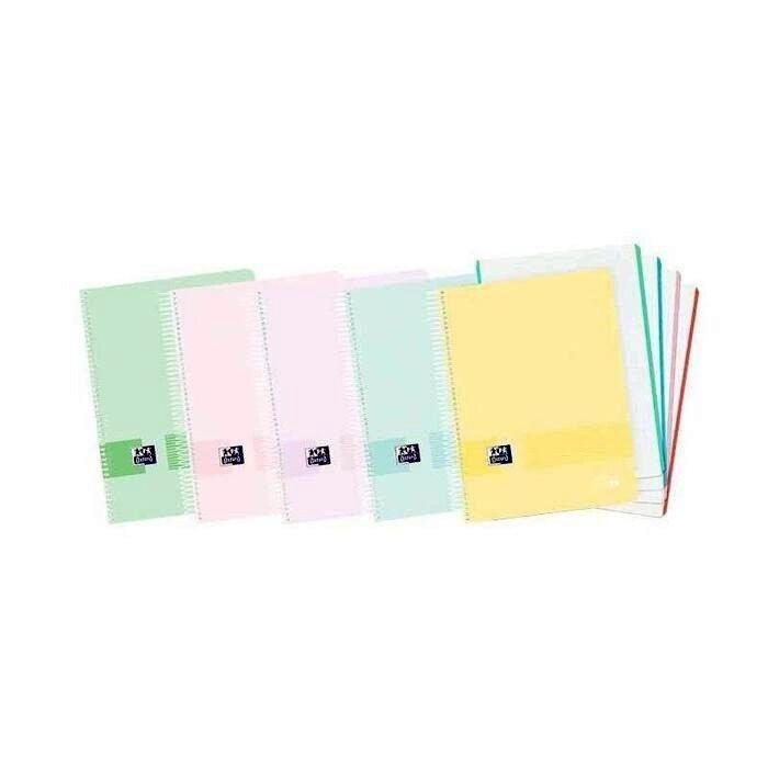 VAC26 (25) CUADERNOS OXFORD EUROPEANBOOK MULTIASIGNATURAS LIVE AND GO TAMAÑO A6 TAPA PLASTICO 120H COLORES PASTEL