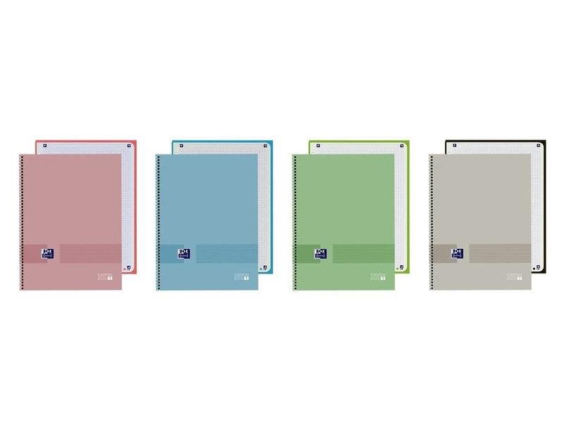 VAC26 (25) CUADERNO OXFORD EUROPEANBOOK1 T.EXTRADURA A4+ 80H.5X5 OXFORD AND YOU COLORES PASTEL