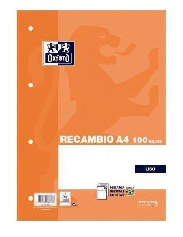 RECAMBIO OXFORD TAPA BLANDA  A-4 LISO