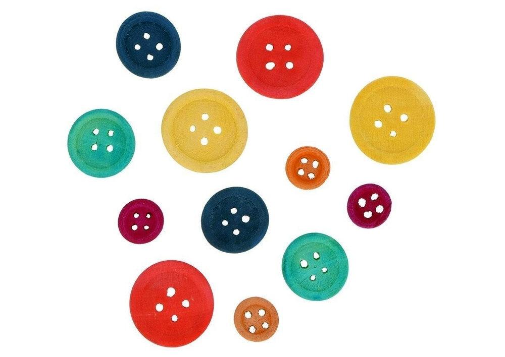 BOTONES DE MADERA COLOR BOLSA 30U