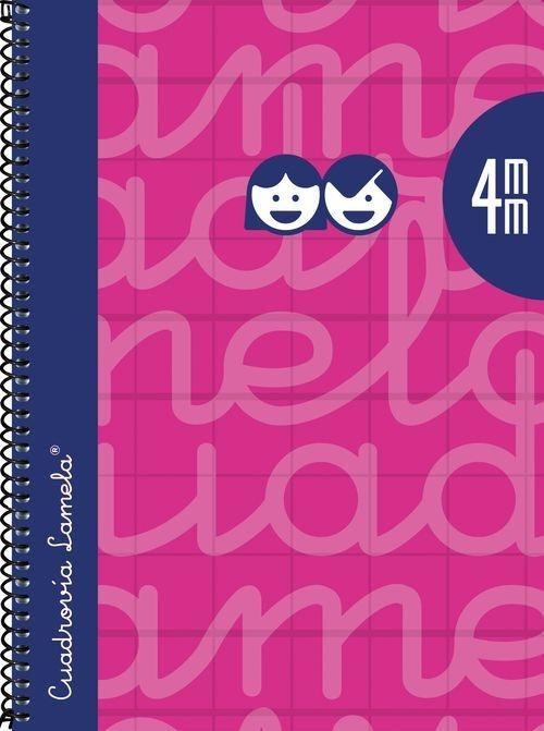 CUADERNO LAMELA TAPA EXTRADURA 4º 4MM FUCSIA