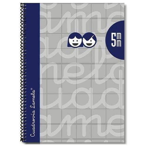 CUADERNO LAMELA ESPIRAL TAPA EXTRADURA 4º 5MM 80 HOJAS GRIS