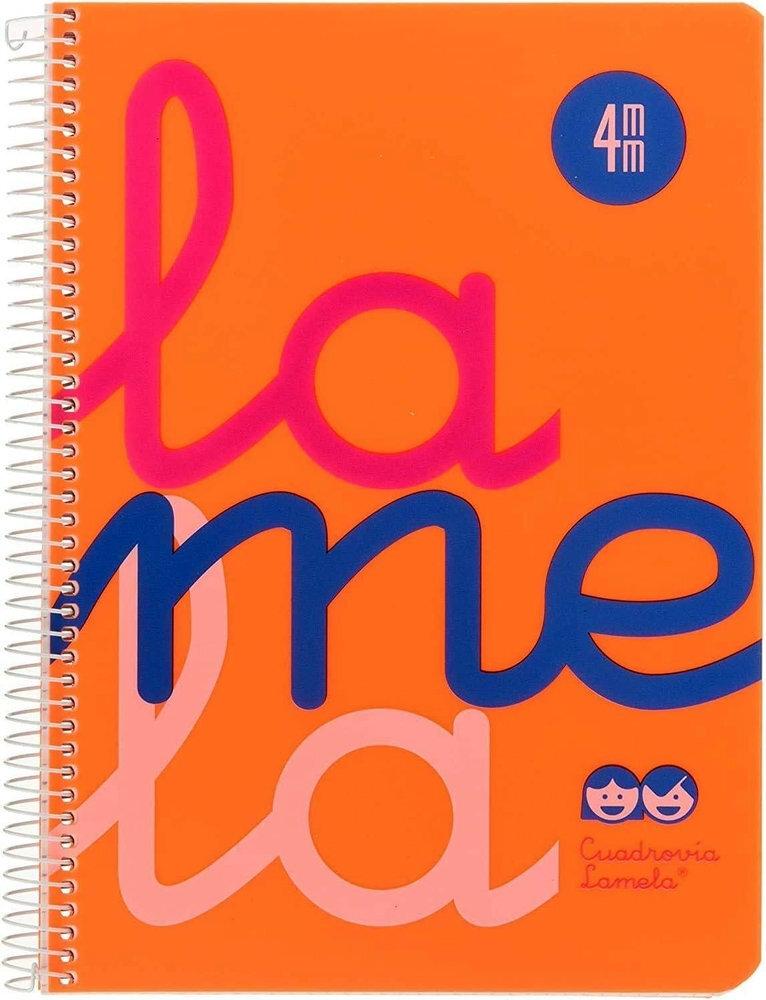 CUADERNO LAMELA 5MM TAPA PLASTICO CUARTO COLOR NARANJA