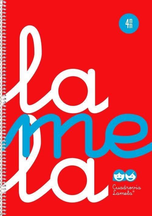 CUADERNO LAMELA TAPA PLASTICA 4º 4MM 80 HOJAS ROJO