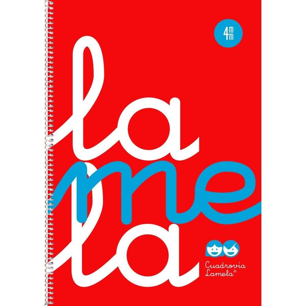CUADERNO LAMELA TAPA PLASTICA Fº 4MM 80 HOJAS ROJO
