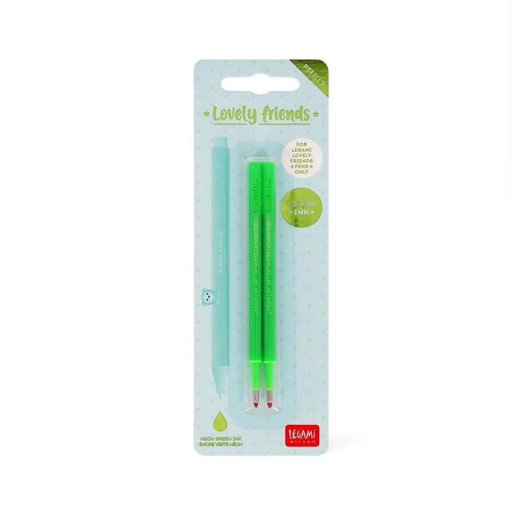 SET 2 RECAMBIOS BOLIGRAFO GEL LEGAMI VERDE NEON