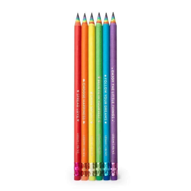 SET 6 LAPICEROS RECICLADOS ARCOIRIS