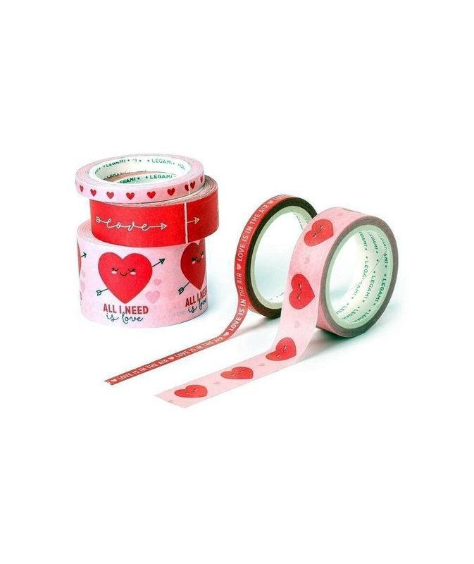 (25) SET DE 5 CINTAS ADHESIVAS DE PAPEL 5M LEGAMI CORAZON