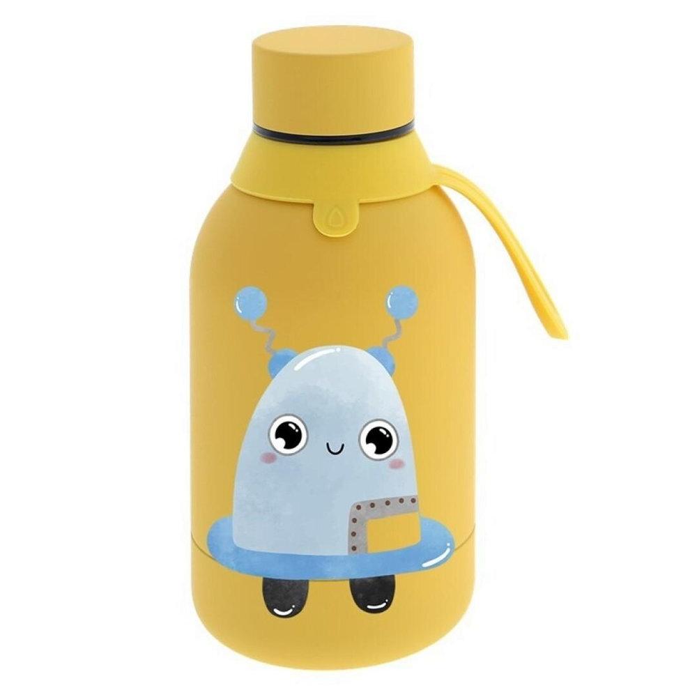 BOTELLA ACERO INOXIDABLE 350ML MUSTARD ROBOTS