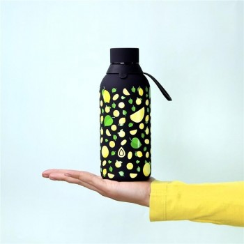 BOTELLA ACERO INOXIDABLE 500M BLACK LEMON