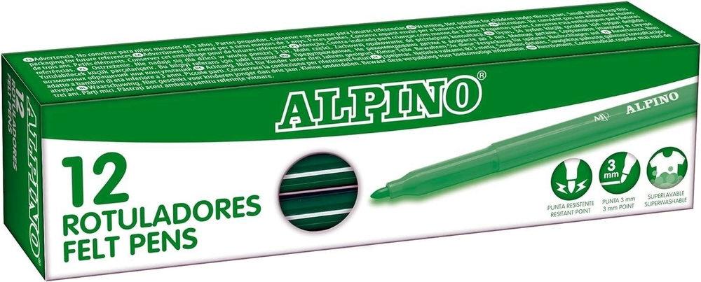 ROTULADORES ALPINO MAXI COLOR VERDE OSCURO 12 U