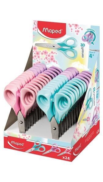 TIJERAS SENSOFT 13 CM COLORES PASTEL MAPED