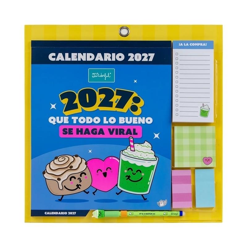 CALENDARIO PARED MAGNETICO MR WONDERFUL ANUAL  2027 - QUE TODO SE HAGA VIRAL