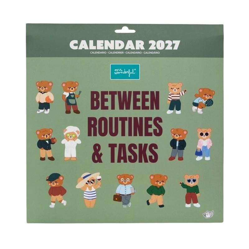CALENDARIO PÓSTER MR WONDERFUL ANUAL 2027 - BETWEEN ROUTINS & TASKS
