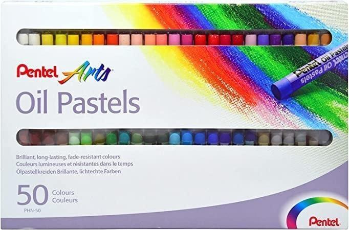 (22T) PENTEL PASTELES DE ACEITE CAJA 50 UNIDADES COLORES BRILLANTES MUY SURTIDOS PHN-50