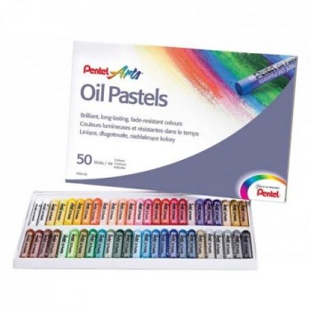 (22T) PENTEL PASTELES DE ACEITE CAJA 50 UNIDADES COLORES BRILLANTES MUY SURTIDOS PHN-50