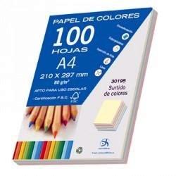 PAPEL DE COLORES PAQUETE DE 100 HOJAS