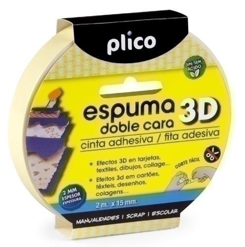 CINTA ADHESIVA DOBLE CARA ESPUMA 3D PLICO
