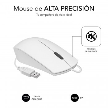 RATON SILENCIOSO BLANCO 1200DPI SUBBLIM