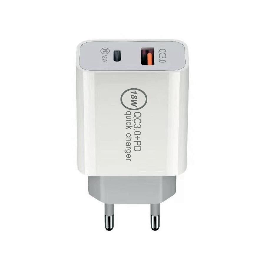 CARGADOR DOBLE 20 W USB C A USB A