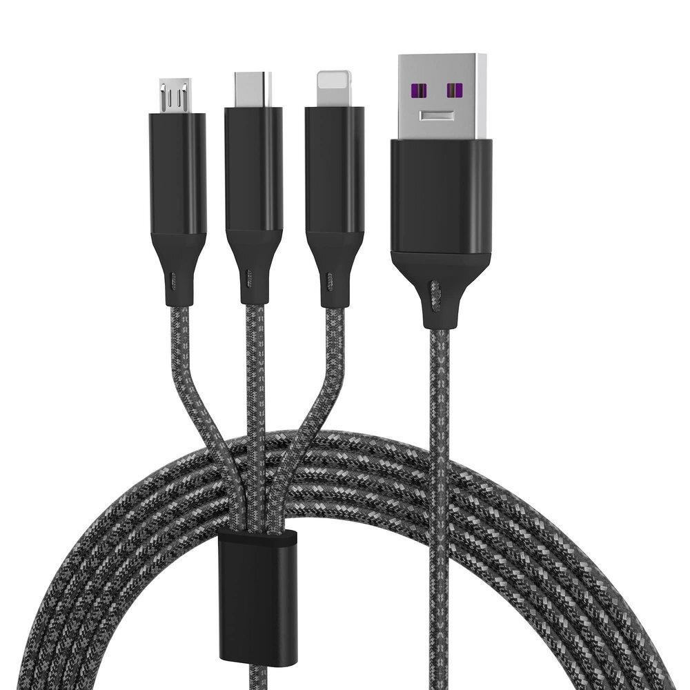 CABLE 3 EN 1 CARGA SIMULTANEA (LIGHTNING, MICROUSB Y USB TIPOC)