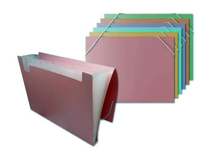 CARPETA CLASIFICADOR FUELLE PP PASTEL